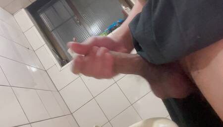 Bathroom cumshot