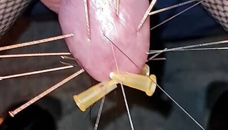 Useless cock punishment with needles part 2