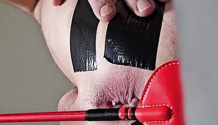 Caning and slapping asshole