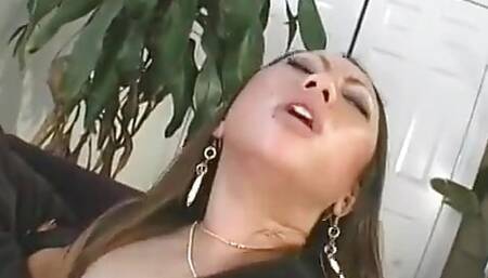 Asian Asami Urano fingers her snatch then rides a cock