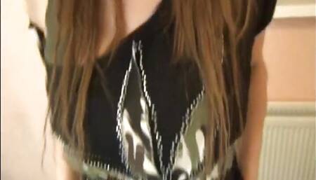 Nikola's first porn casting a brunette teen eager to get
