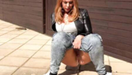 Ani Blackfox 2 - Squatting in jeans