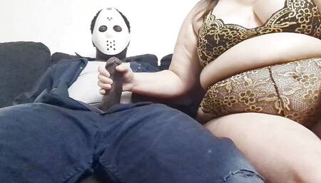 Lotus gives ZZ's BBC a handjob while camming!