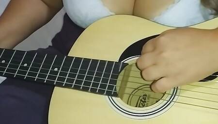 Horny Naughty Angel Nikita Plays On Guitar And With Her Big Hot Tits