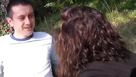 Busty French Teen Has Sex Outdoors