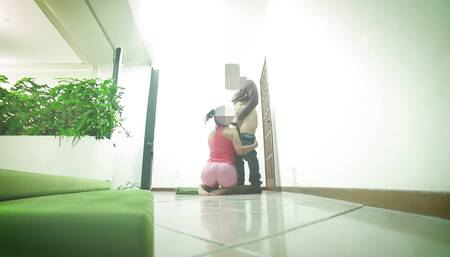 His Sister-in-law Working Out and Him Masturbating.