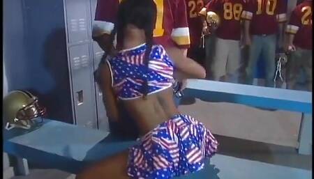 Lucky football player fucks the cunt on this gorgeous exotic cheerleader girl