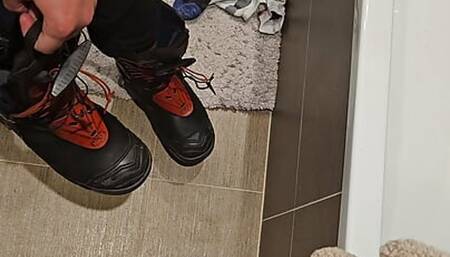 Cum inside wet Haix fire hero boots