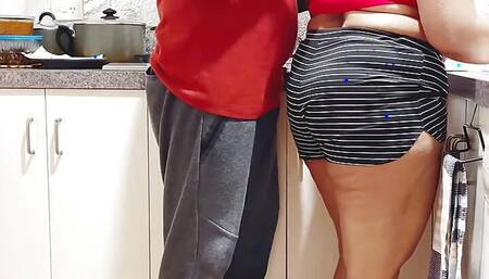 Romantic Indian Couple - Hot Housewife and Husband Sensual Sex & Pussy Fingered in the Kitchen