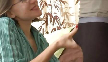 A Teen With Glasses Fucks for the First Time on Camera