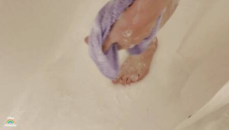 Stare at my feet while I shower?