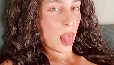 Hairy Chested Tranny Jerking OFF