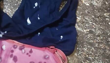 Cum shoot on lil young sisters bra and panty