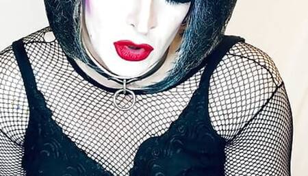 Sissy Slut Smokes in Heavy Makeup