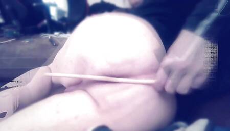 Horny sissyboy ass-to-mouth  anal spanking and sucks on toys fresh out of his asshole