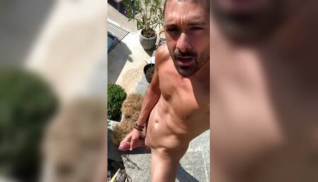 Outside Cumshot  with Dorian's TV