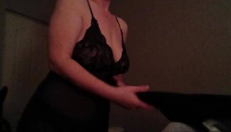 Folding laundry and taking clothes off