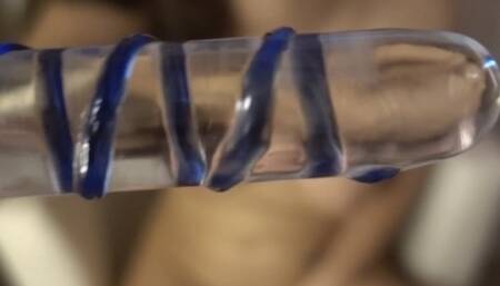 Having fun with my glass dildo