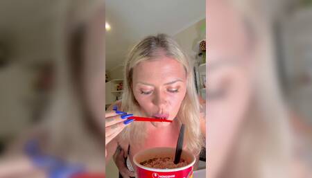 Eating spicy noodles while having sex