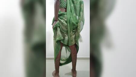 Wear green saree