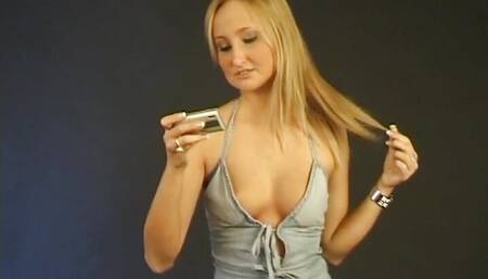 Zuzana's first casting a teen masturbating her blonde pussy