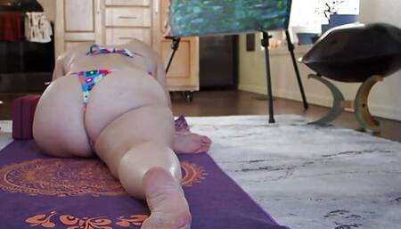 POV Yoga in Flower Bikini