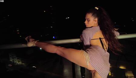 Young beauty Irene Rouse shameless masturbating outdoors