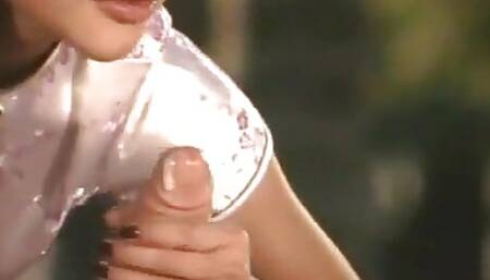 Dirty Korean Slut Is Riding Dick Near the Pool After Ass Licking