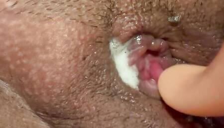 Wet drippy pussy gets licked to a creamy orgasm