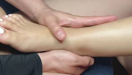 Goddess Caresses My Cock with Her Soles while I Massage Her Feet - FornicationFreeway