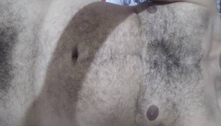 Young fat bear shows his body and masturbates.