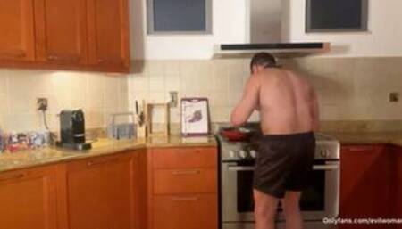 EvilWoman: Punishment for my slave pegging, paddling