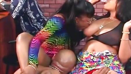 Chubby black bitches getting ass and pussy licked and finger fucked