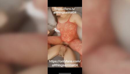 Mistress fucks her pussy and her subs tight sissy ass at the same time