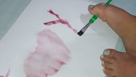 Horny Feet Fetish Mom Nikita Shaves Her Legs And Paints With Her Toes