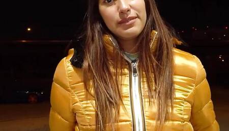 ASTOUNDING 19 years old latina Jenifer is going to try some outdoor fun!