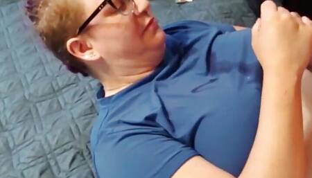 Facial Cumshot and Piss Play on Her Shirt