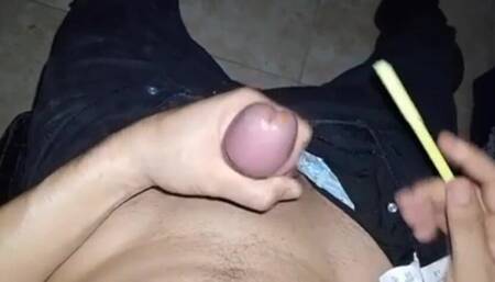 Man Moans Richly While Having an Orgasm
