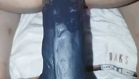 Korean Sissy Fag Rides BBC Dildo in Doggy Style Like a Whore