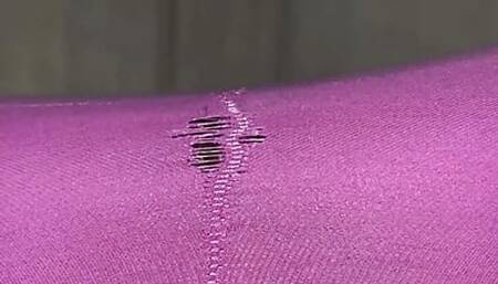 Leggings ripped and cum