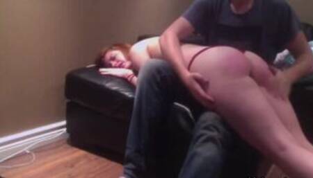 slutty redhead Alexa spanked by her stepdad