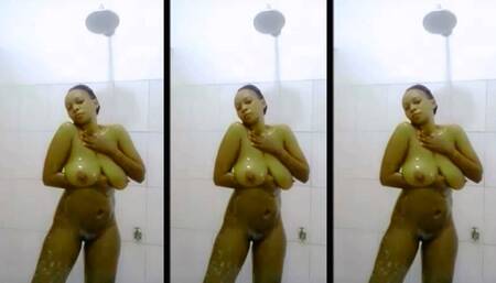 Black Ebony Large Tits Sexy Shower