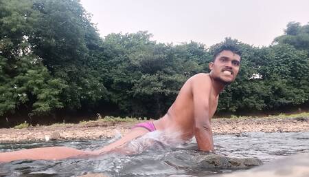 Indian bigcock man jordiweek River advanture Nude bathing and enjoying outdoor