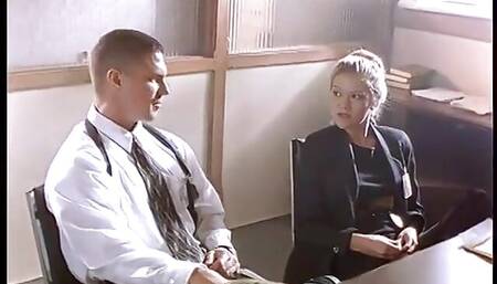 Federal Agent Toys with a Pretty Blonde with Nice Tits Doggy Fucks Her on Sofa