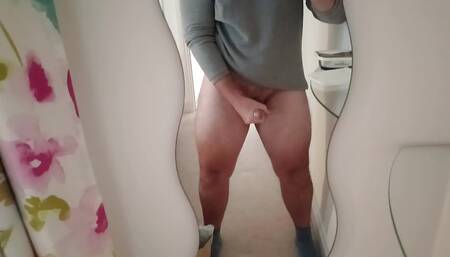 Muscular Hunk with Thick Chunky Legs & Big Cock Cumming (Cums