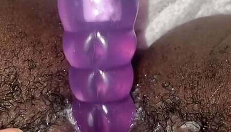 Ebony sluts pussy gets creamed by fuck machine
