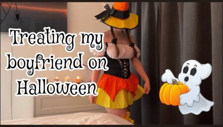 Treating my boyfriend on Halloween