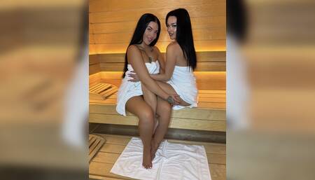 Lesbian Sex tape in the sauna