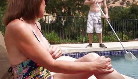 The anal MILF and the pool boy