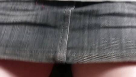 18 year brunette show her panties under her skirt